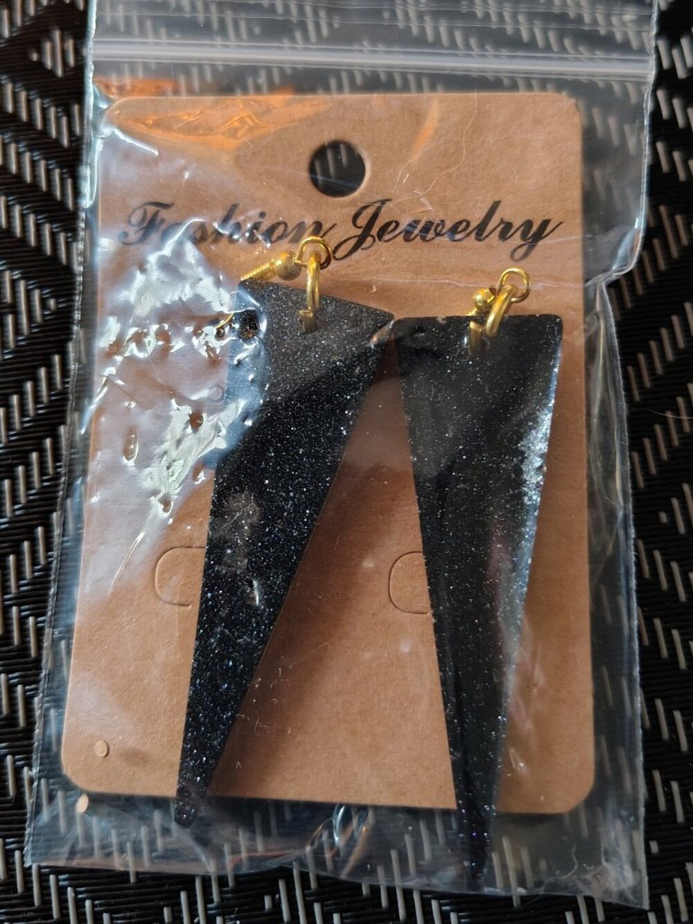 Black sparkly earrings